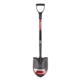 Radius Premium D-Handle Round-Point Shovel, Fiberglass Shaft
